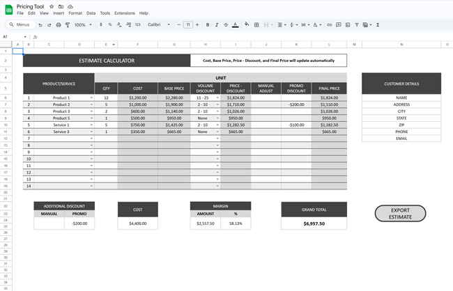 Team Pricing Tool